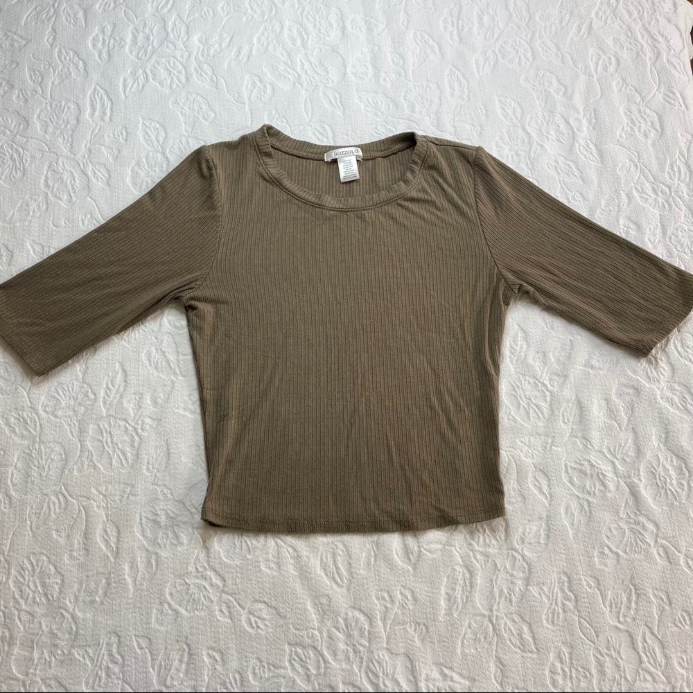 Bozzolo Green Women Elbow Sleeve Shirt